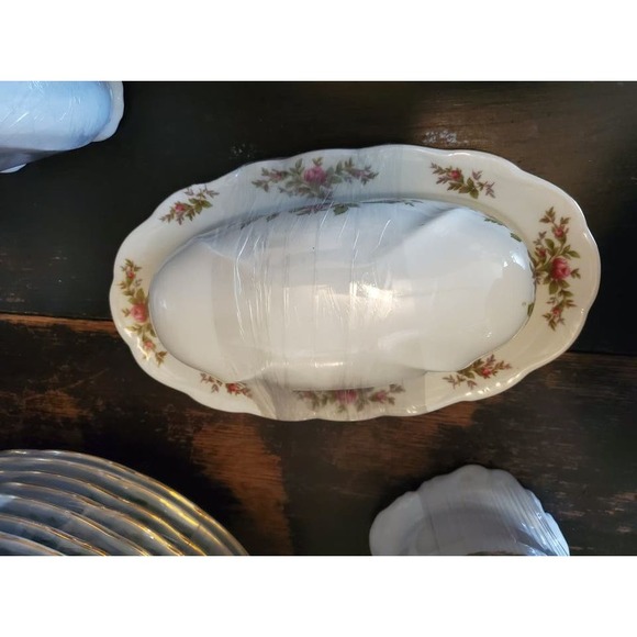 Vntage Johann Haviland Bavaria Germany Moss Rose Pink Floral Gold Trim 67 Pieces - Picture 2 of 10